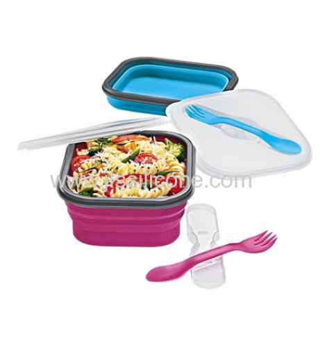 Popular silicone foldable lunch box