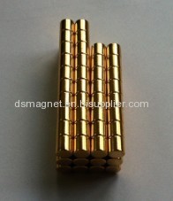 Sintered Cylinder NdFeB magnet with gold coating