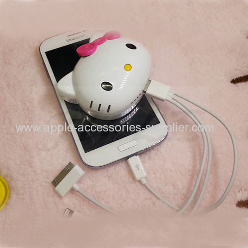 6000Mah Rechargeable Hello Kitty Portablebattery pack power bank with LED flashlight for cell phone,Tablet