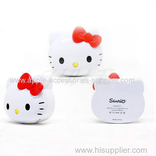 6000Mah Rechargeable Hello Kitty Portable battery pack power bank with LED flashlight for cell phone,Tablet