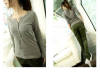 Free shipping 2013 Korean version of the new fall and winter clothes women stitching Slim large size ladies small V-neck