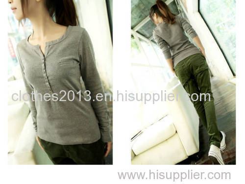Free shipping 2013 Korean version of the new fall and winter clothes women stitching Slim large size ladies small V-neck
