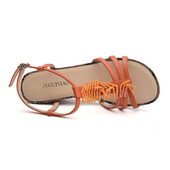 Fuguiniao 2013 layer of leather fringed sandals diamond slope with orange N39E053C
