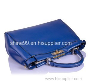 2013 Top Quality First Layer Genuine Cow Leather Handbag Royal Blue, Garnet Red,Black G057