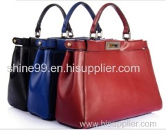 2013 Top Quality First Layer Genuine Cow Leather Handbag Royal Blue, Garnet Red,Black G057