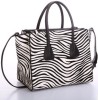 2013 Top Quality Zebra Stripe First Layer Genuine Cow Leather Handbag G043