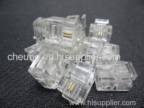 RJ11 RJ-11 Connector Modular Phone Plug 6P2C Cat3