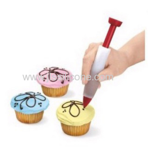 Multi-function silicone pen for cake decoration