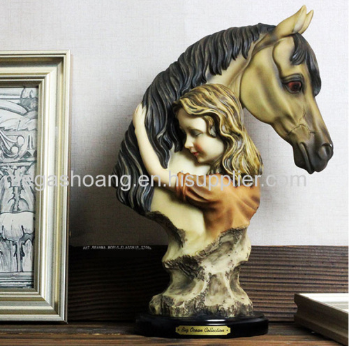 Little Girl and horse Ornaments Resin Crafts