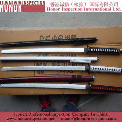 Professional Wooden sword QC inpsection in china