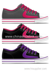 Canvas shoe with injection sole