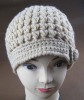 HAND CROCHET BEANIE WITH BOTTON