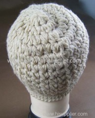 HAND CROCHET BEANIE WITH BOTTON