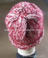 WINTER ROVING YARN HAND BEANIE WITH SUN FLOWER