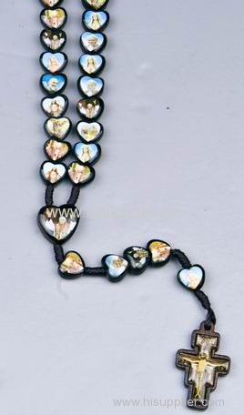 Knotted Brown Oval Wood Rosary