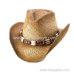 Fashion design raffia straw cowboy hats