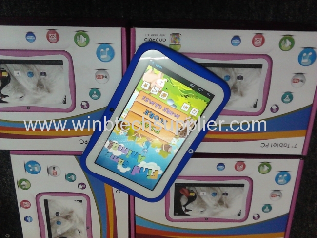 New Kids Cartoon Tablet PC Pre-installed Educational Apps & 7 inch Android 4.1 Dual Cam Wifi Pink/Blue/Orange/Green 