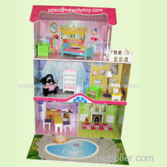 Wooden Toy/Wooden Dollhouse/DIY Dollhouse/Colorful Dollhouse/Children 1:12 Wood Dollhouse/OEM Dollhouse