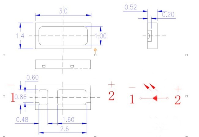 SMD LED 30140.1W 30mA 11lm12lm 13lm 14lm Epistar Chip LM80 ERP 50 000 hours 3000K4000K 4500K 5000K 6000K