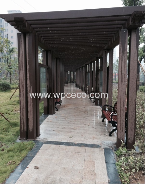 wood plastic composite wooden gazebo for resting area