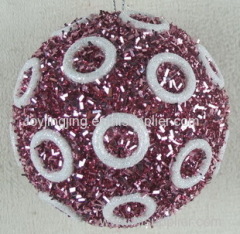 Pink Christmas ball with rings