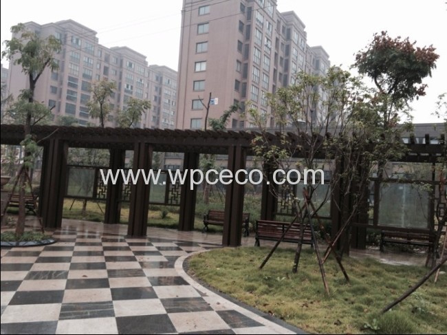 wood plastic composite wooden gazebo for resting area