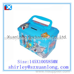 tin coin money box with lock