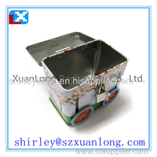 money round coin tin box