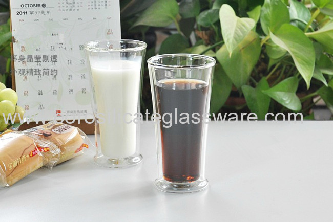 200ml Fair Lady Double Wall Glass Cup Hand Made