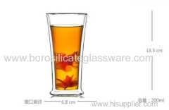 200ml Fair Lady Double Wall Glass Cup Hand Made