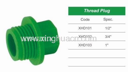 ppr pipe thread plug for water