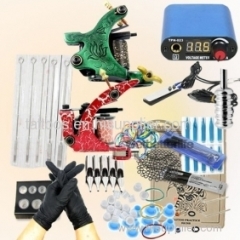 Professional Tattoo 2 Machine Guns Power Supplies Needles equipment Kit