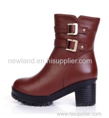 women genuine cow leather boots,rough heel,martin boots