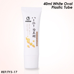 40ml white plastic oval tube for cosmetic packaging