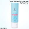 30ml blue plastic round cosmetic tube with flip top cap