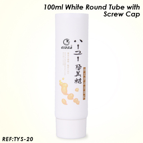 100ml white round tube with screw cap used for face wash