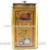 Square Golden Tin Tea Canisters Tin Can For Wax / Powder , 126*93*42mm