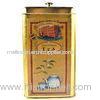 Square Golden Tin Tea Canisters Tin Can For Wax / Powder , 126*93*42mm