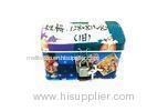 Printed Square / Rectangle Tin Coin Box Saving Case With Cover , Lock