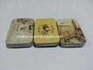 Printed Cartoon Rectangle Mini Tin Can / Colorful Cellphone Tinplate Case