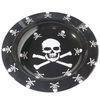 Printed Round Black Metal Tin Plate Serving Tray For Food / Water