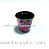 Cute Painted Metal Tin Bucket With Handle For Spices / Popcorn