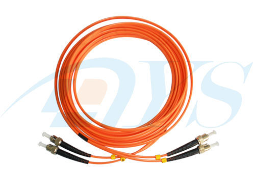 Red Duplex Optical Fiber Patch Cord ST / MM / DX With Single