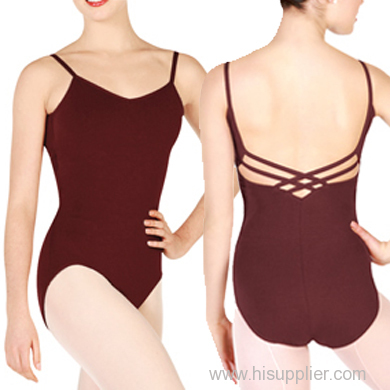 Adult camisole dance leotard with multi-strap back