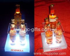 Supply night bar with acrylic LED luminous square wine stand