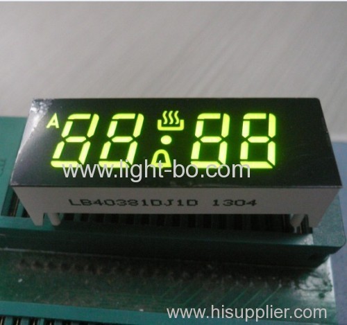 Display de LED de Timer de forno verde, segmento 0.387 de 4 dígitos com pacakge dimensões 44 x 16 mm