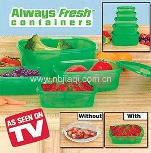 Stay Fresh Green Container/Plastic always fresh green food storage containers with bags