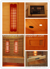 2person far infrared sauna cabin,1800W,shortwave and ceramic heater