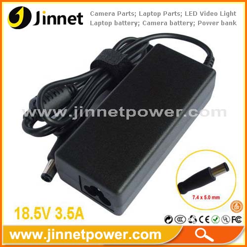 Laptop battery charger for HP18.5v 3.5a 7.4*5.0mm with competitive price