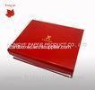 Luxury Red Folded Cardboard Boxes , Custom Gift Packing Boxes